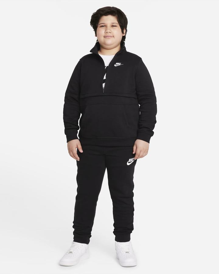 Pullover Nike Sportswear Club Kids 1/2-Zip Top Niño Negras Blancas | UPSAL-0853