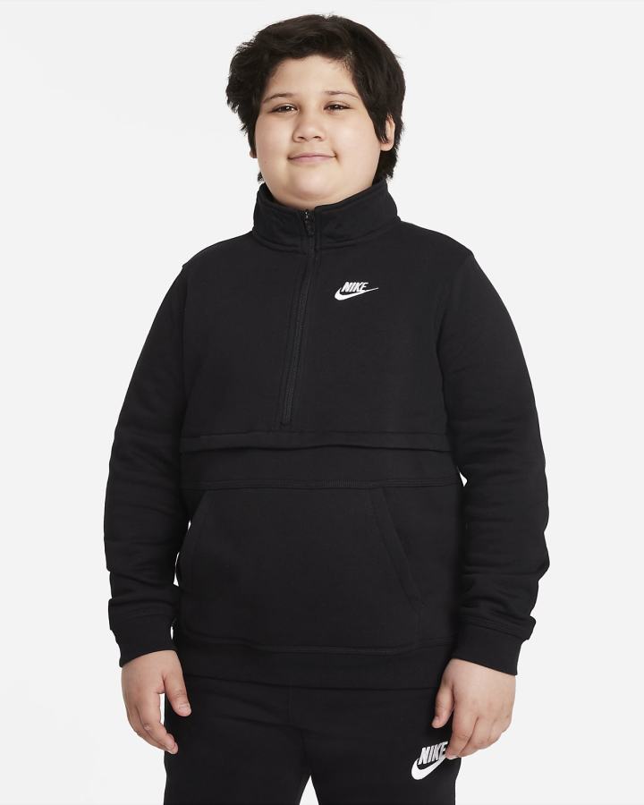 Pullover Nike Sportswear Club Kids 1/2-Zip Top Niño Negras Blancas | UPSAL-0853