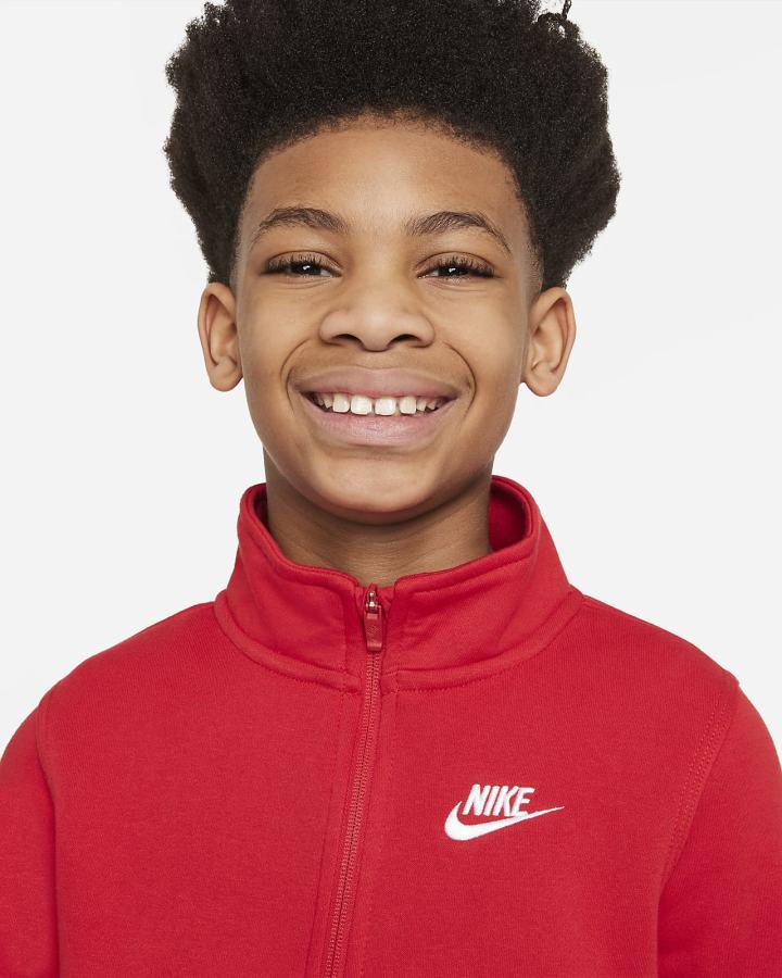 Pullover Nike Sportswear Club Kids 1/2-Zip Top Niño Rojas Blancas | ZUTHM-2167