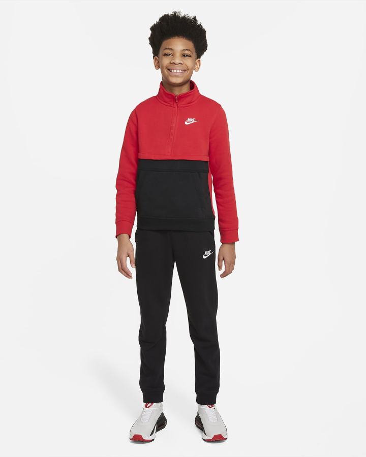 Pullover Nike Sportswear Club Kids 1/2-Zip Top Niño Rojas Blancas | ZUTHM-2167