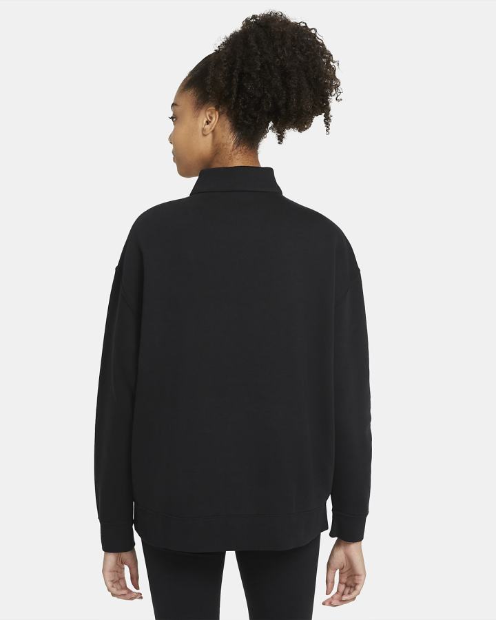Pullover Nike Sportswear Essential 1/4-Zip Fleece Mujer Negras Blancas | CIWGL-3051