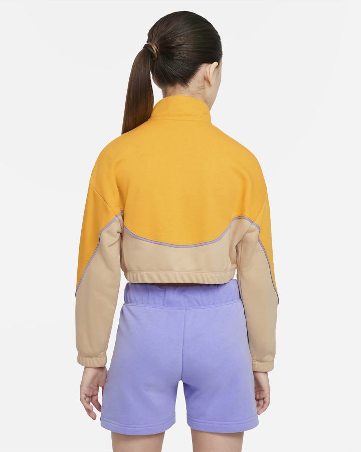 Pullover Nike Sportswear Icon Clash Kids Snap Fleece Niña Amarillo | AOEKY-3257