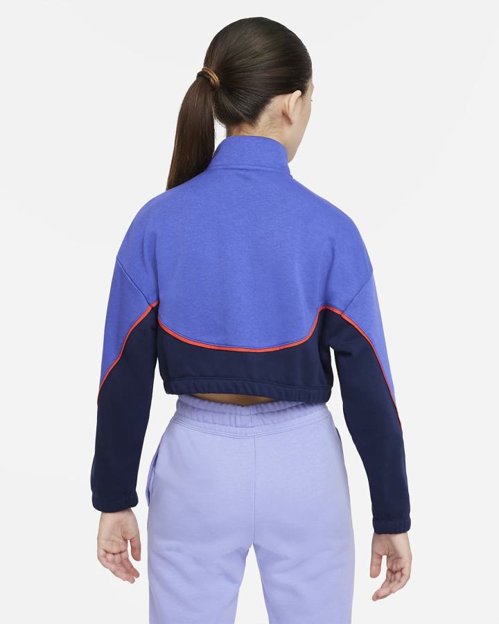 Pullover Nike Sportswear Icon Clash Kids Snap Fleece Niña Azul Marino Rojas Claro | QDAVK-0184