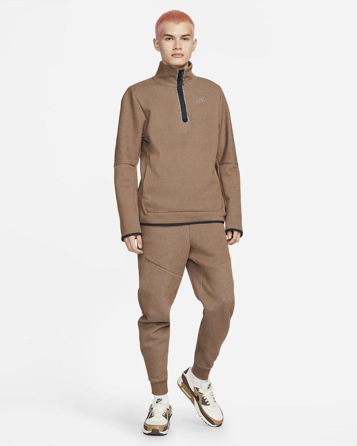 Pullover Nike Sportswear Tech Fleece 1/2-Zip Top Hombre Marrones | GZQFR-2184