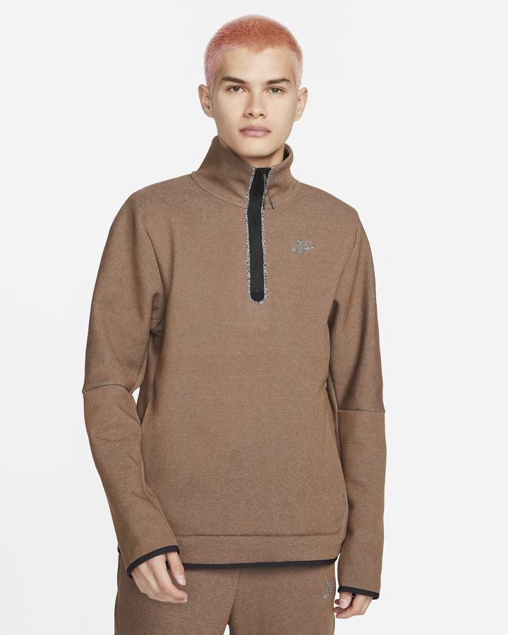Pullover Nike Sportswear Tech Fleece 1/2-Zip Top Hombre Marrones | GZQFR-2184