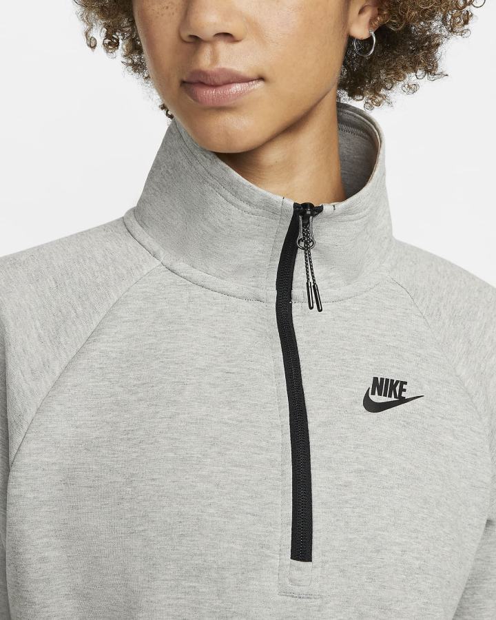 Pullover Nike Sportswear Tech Fleece 1/4-Zip Top Mujer Gris Oscuro Negras | FJSYK-1803