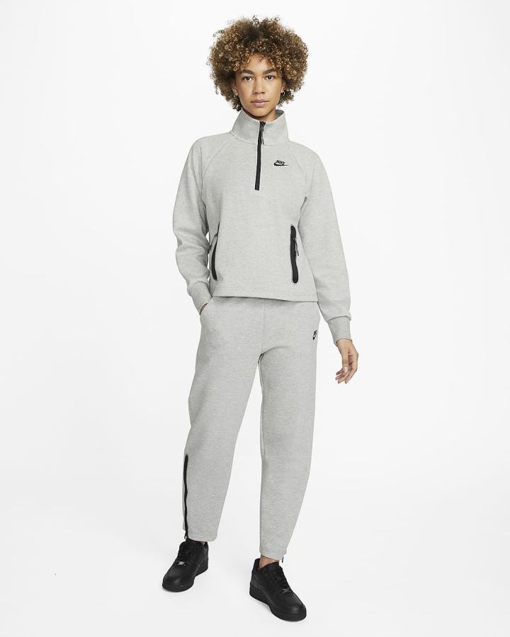Pullover Nike Sportswear Tech Fleece 1/4-Zip Top Mujer Gris Oscuro Negras | FJSYK-1803