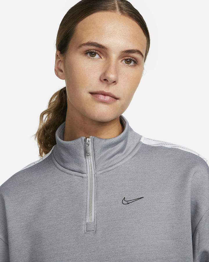 Pullover Nike Therma-FIT 1/2-Zip Training Top Mujer Gris Blancas Negras | FINVR-2043