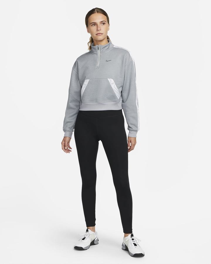 Pullover Nike Therma-FIT 1/2-Zip Training Top Mujer Gris Blancas Negras | FINVR-2043