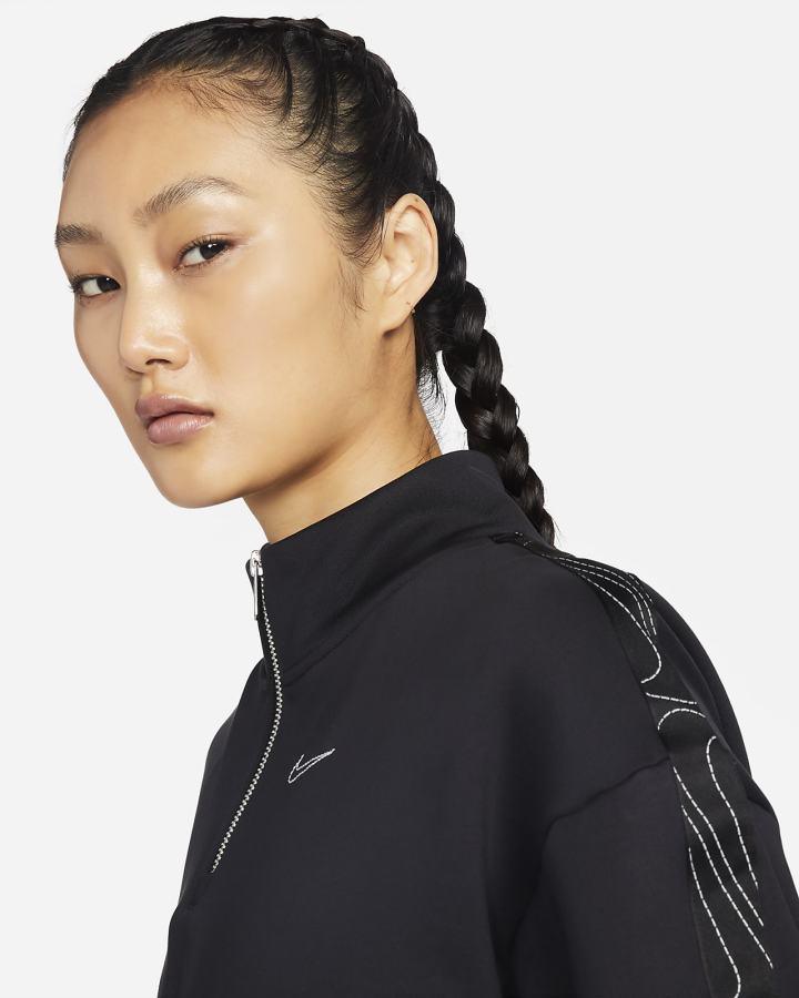 Pullover Nike Therma-FIT 1/2-Zip Training Top Mujer Negras Plateadas | LZYAQ-3690