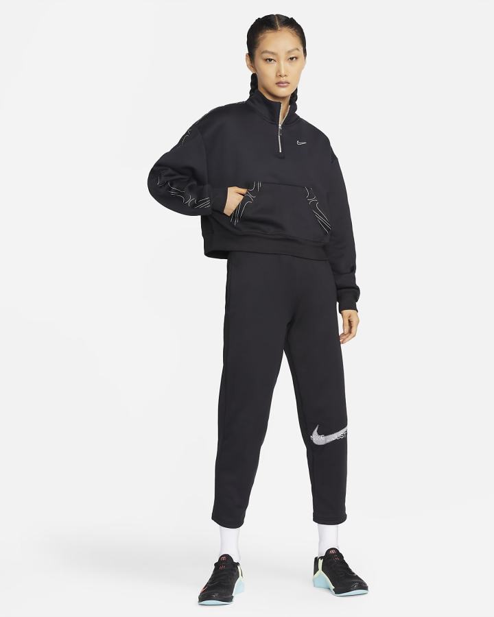 Pullover Nike Therma-FIT 1/2-Zip Training Top Mujer Negras Plateadas | LZYAQ-3690