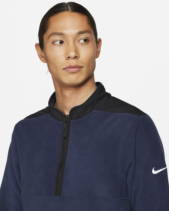 Pullover Nike Therma-FIT Victory 1/2-Zip Golf Top Hombre Azul Marino Negras Blancas | WCYAZ-1975