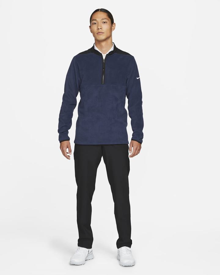 Pullover Nike Therma-FIT Victory 1/2-Zip Golf Top Hombre Azul Marino Negras Blancas | WCYAZ-1975