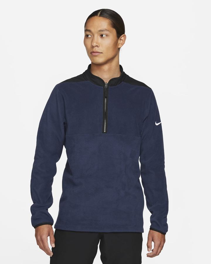 Pullover Nike Therma-FIT Victory 1/2-Zip Golf Top Hombre Azul Marino Negras Blancas | WCYAZ-1975
