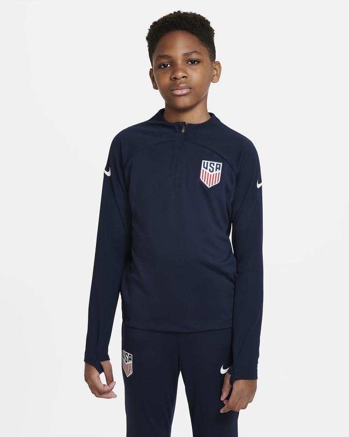 Pullover Nike U.S. Academy Pro Kids Dri-FIT Knit Soccer Drill Top Niño Obsidian Blancas | FQYLO-8157