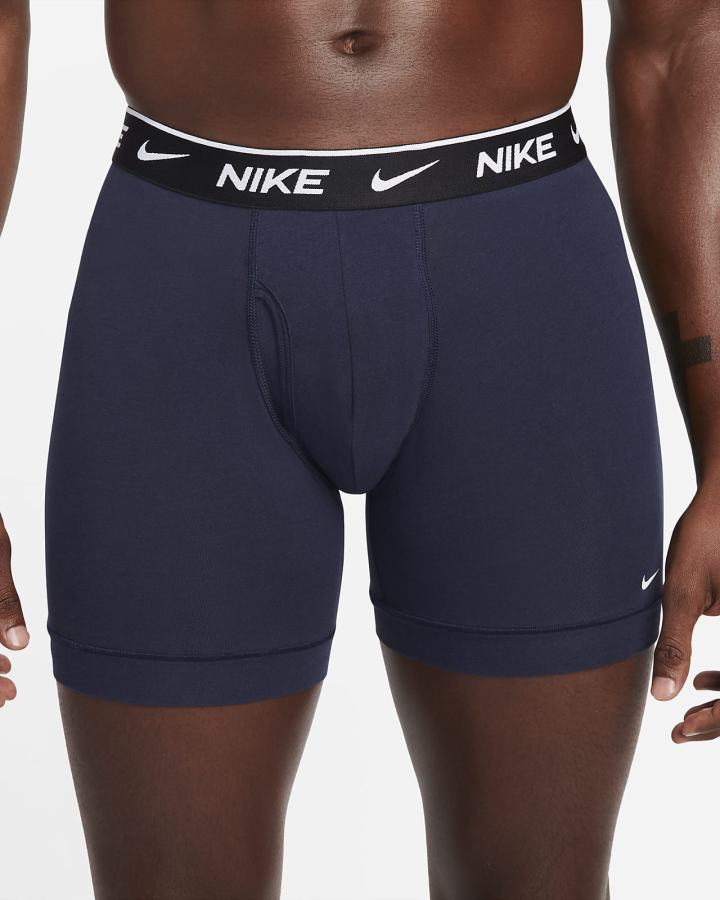 Ropa Interior Nike Dri-FIT Essential Cotton Stretch Boxer Briefs (3-Pack) Hombre Azules | BIGVS-0768