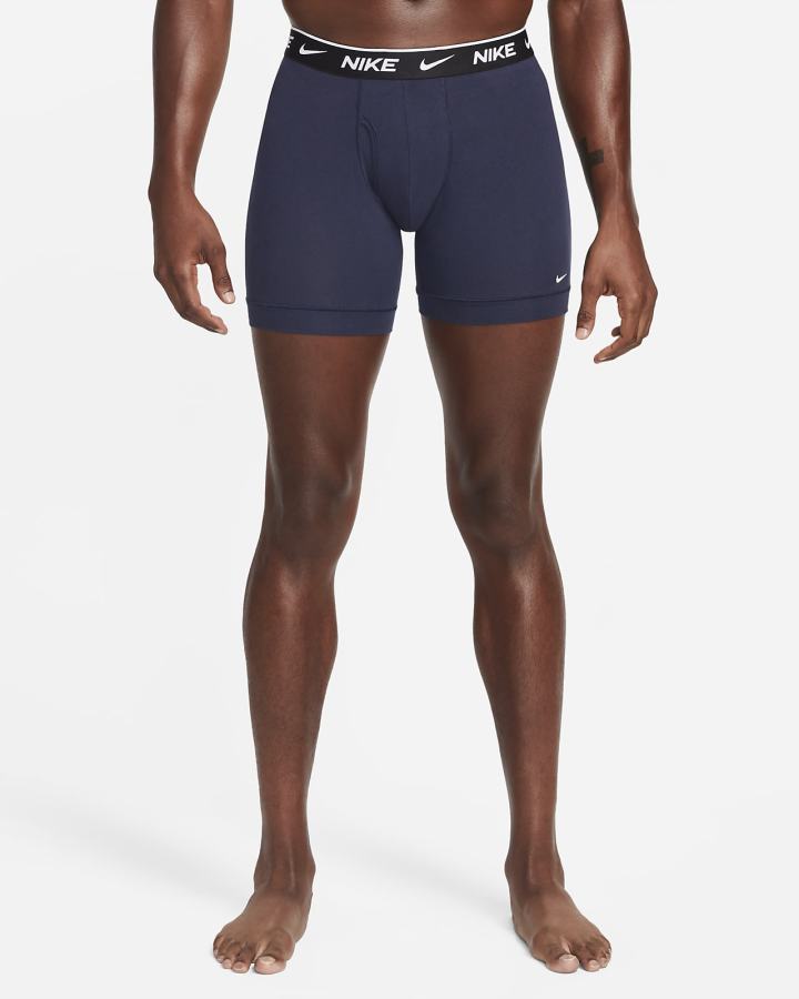 Ropa Interior Nike Dri-FIT Essential Cotton Stretch Boxer Briefs (3-Pack) Hombre Azules | BIGVS-0768