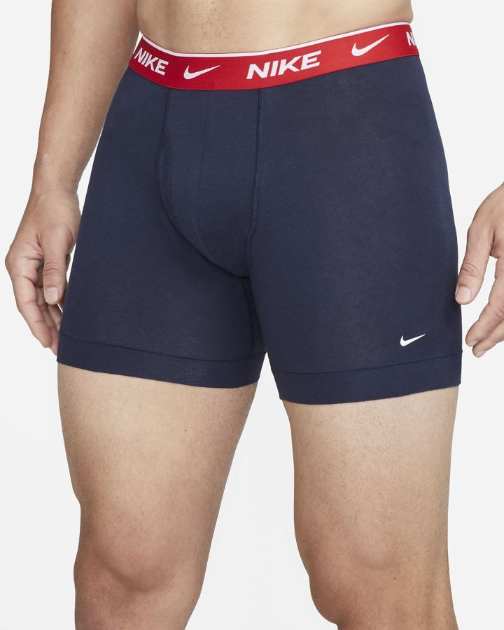 Ropa Interior Nike Dri-FIT Essential Cotton Stretch Boxer Briefs (3-Pack) Hombre Obsidian | QGFZD-8659
