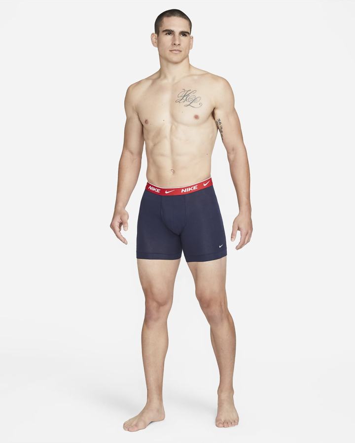 Ropa Interior Nike Dri-FIT Essential Cotton Stretch Boxer Briefs (3-Pack) Hombre Obsidian | QGFZD-8659
