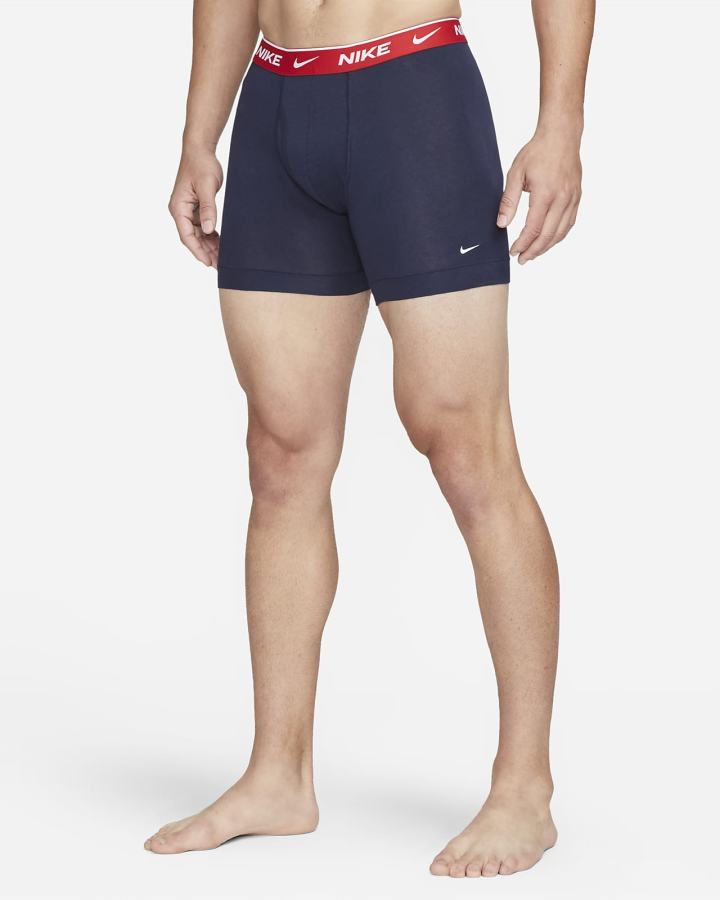 Ropa Interior Nike Dri-FIT Essential Cotton Stretch Boxer Briefs (3-Pack) Hombre Obsidian | QGFZD-8659