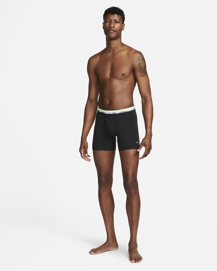 Ropa Interior Nike Dri-FIT Essential Cotton Stretch Boxer Briefs (3-Pack) Hombre Negras Multicolor | UFXIY-4871