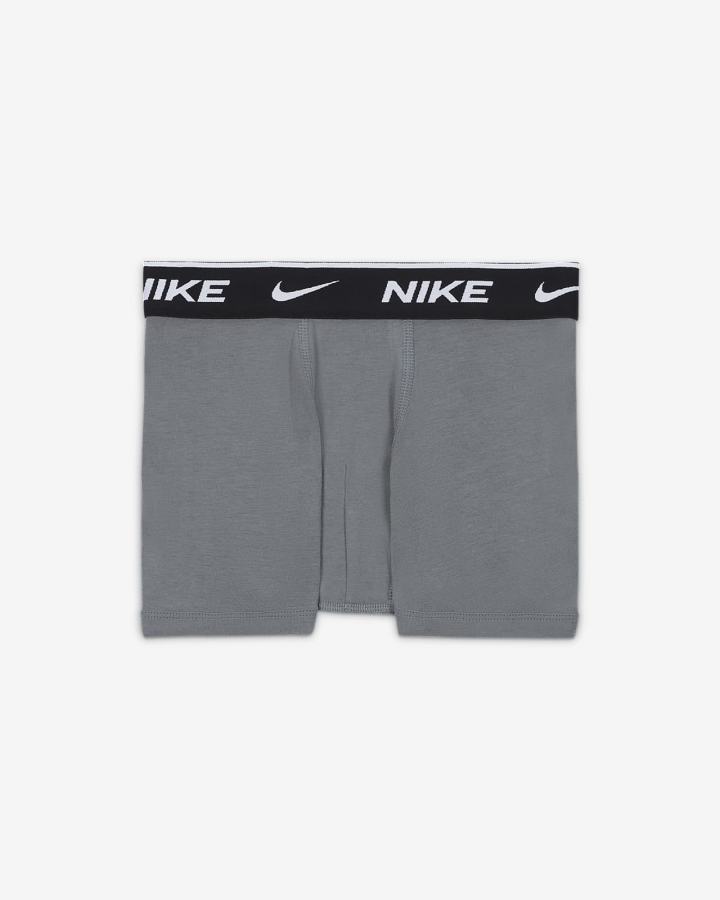 Ropa Interior Nike Kids Boxer Briefs (3-Pack) Niño Gris Oscuro Negras | ATPNG-6924