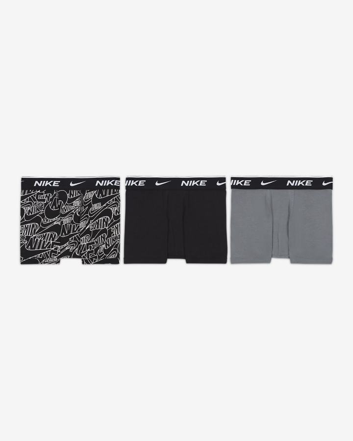 Ropa Interior Nike Kids Boxer Briefs (3-Pack) Niño Negras Blancas | IRNGK-7481