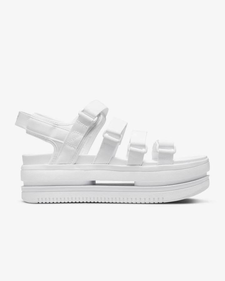Sandalias Nike Icon Classic Mujer Blancas Plateadas | RPHTF-0682