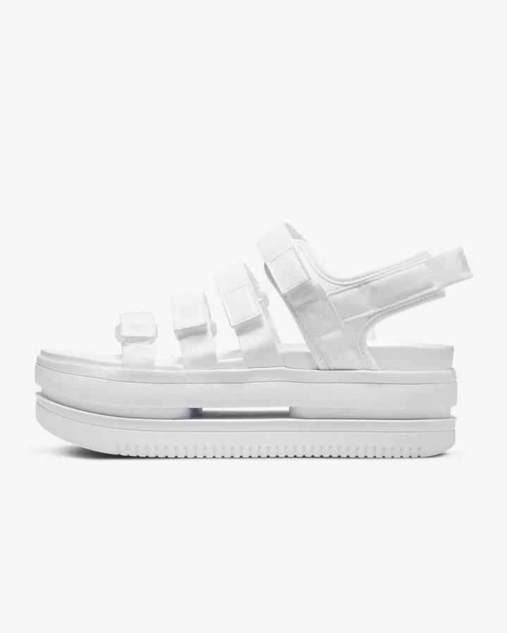 Sandalias Nike Icon Classic Mujer Blancas Plateadas | RPHTF-0682