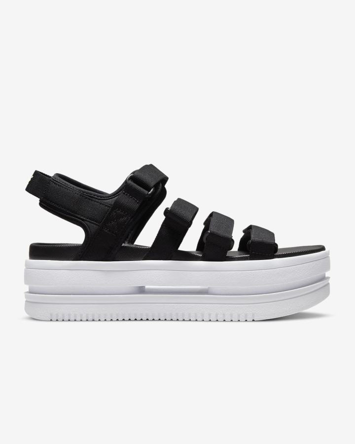 Sandalias Nike Icon Classic Mujer Negras Blancas | CNTGO-1895