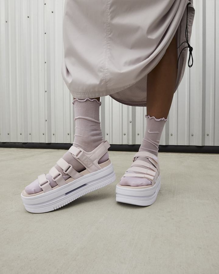 Sandalias Nike Icon Classic Mujer Rosas Rosas Blancas | CLMXZ-2657