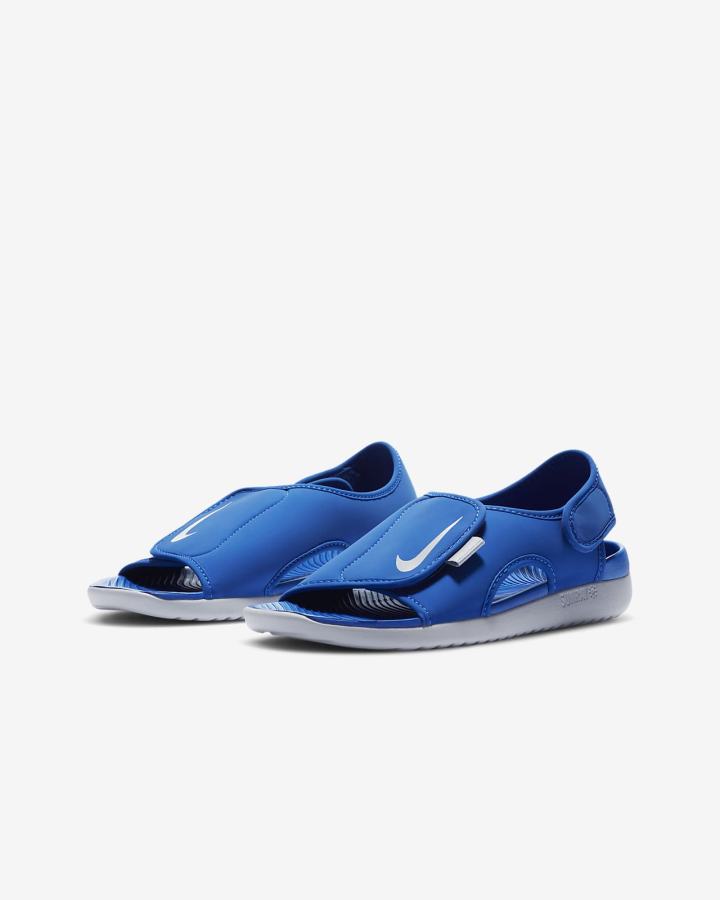 Sandalias Nike Sunray Adjust 5 V2 Kids Niña Azul Real Gris | LASIG-4972