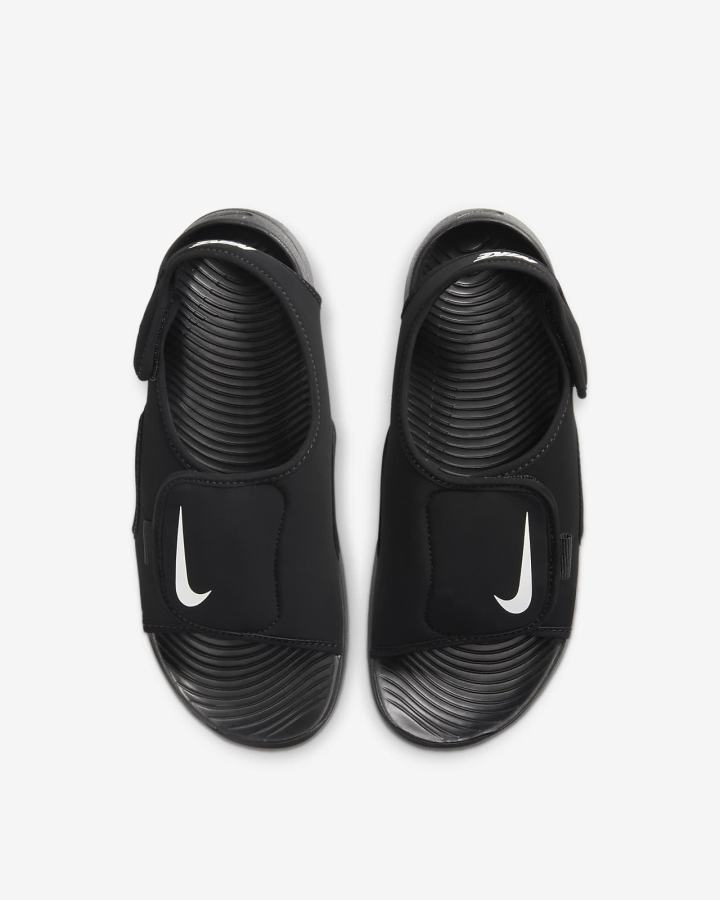Sandalias Nike Sunray Adjust 5 V2 Kids Niña Negras Blancas | XWZIG-4897