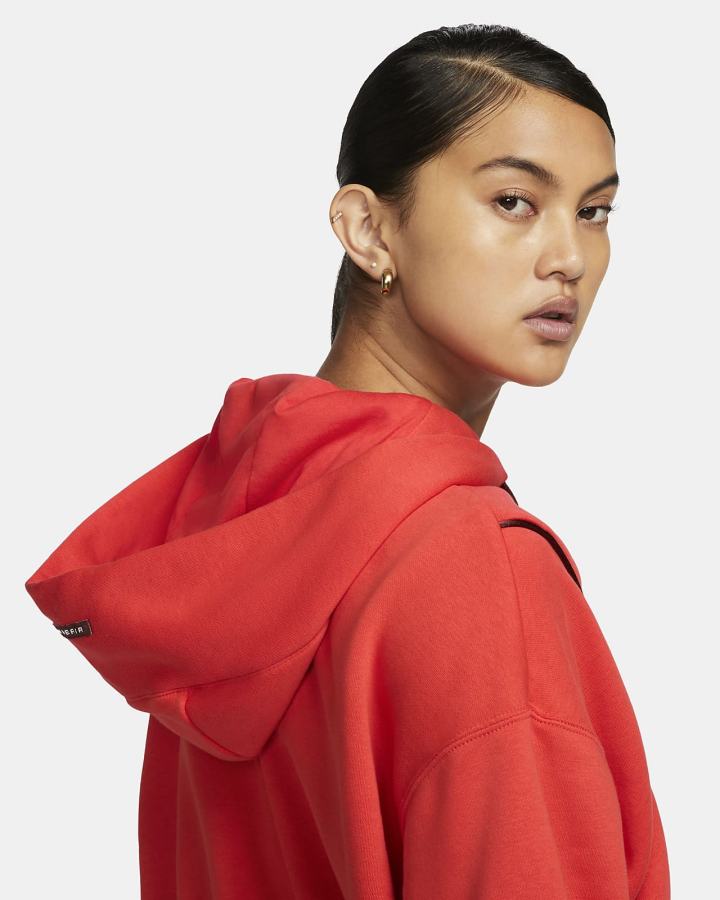 Sudadera Con Capucha Nike Air Full-Zip Fleece Mujer Rojas Claro Marrones | FTAHN-5178