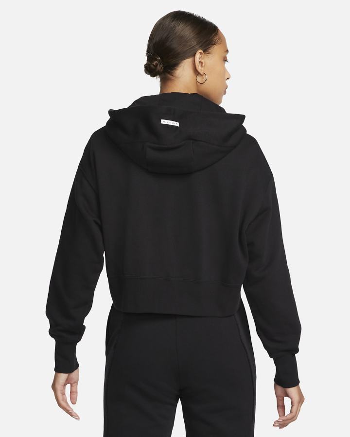 Sudadera Con Capucha Nike Air Full-Zip Fleece Mujer Negras Blancas | GOSHJ-9057