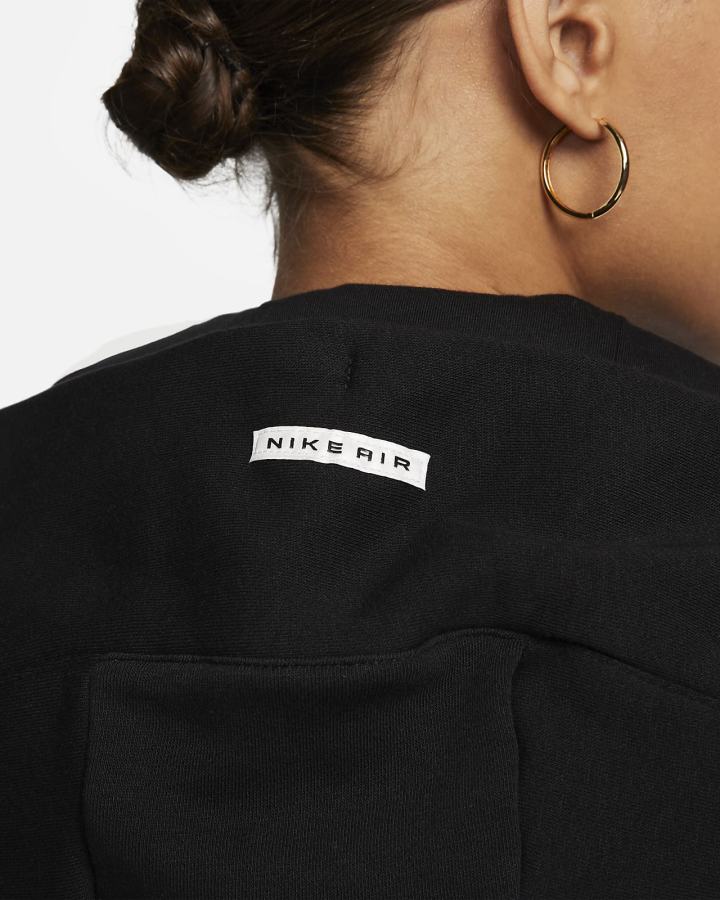 Sudadera Con Capucha Nike Air Full-Zip Fleece Mujer Negras Blancas | GOSHJ-9057