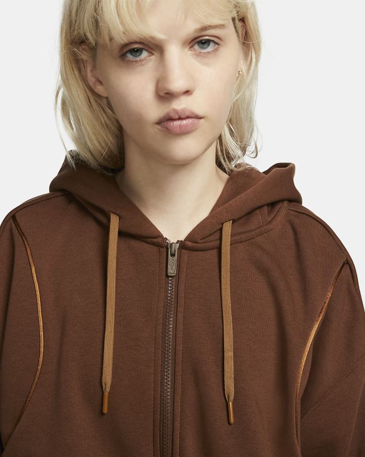 Sudadera Con Capucha Nike Air Full-Zip Fleece Mujer Marrones | UFASI-5742