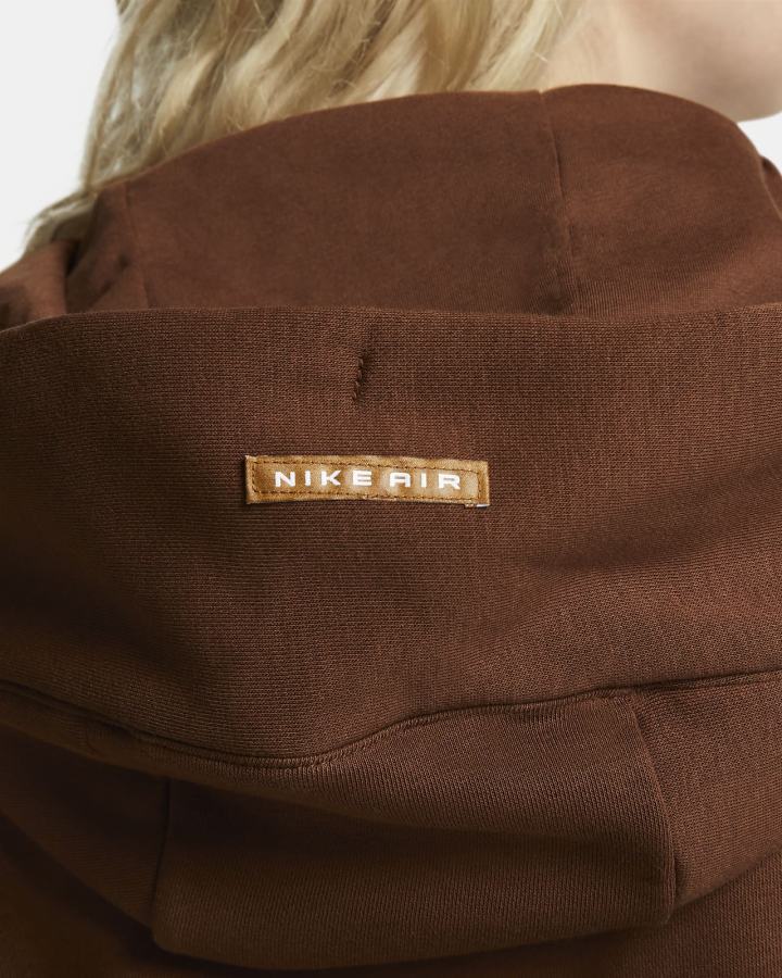 Sudadera Con Capucha Nike Air Full-Zip Fleece Mujer Marrones | UFASI-5742