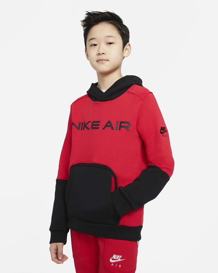 Sudadera Con Capucha Nike Air Kids Fleece Niño Rojas Negras | CFGYQ-1560