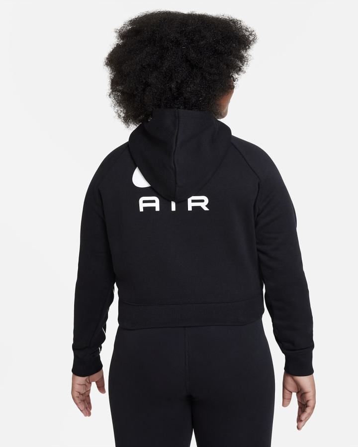 Sudadera Con Capucha Nike Air Kids French Terry Cropped (Extended Size) Niña Negras | SUVAL-9372