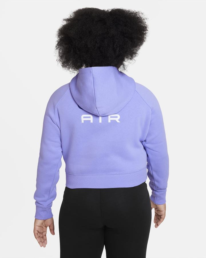 Sudadera Con Capucha Nike Air Kids French Terry Cropped (Extended Size) Niña Moradas | WOKTU-1820