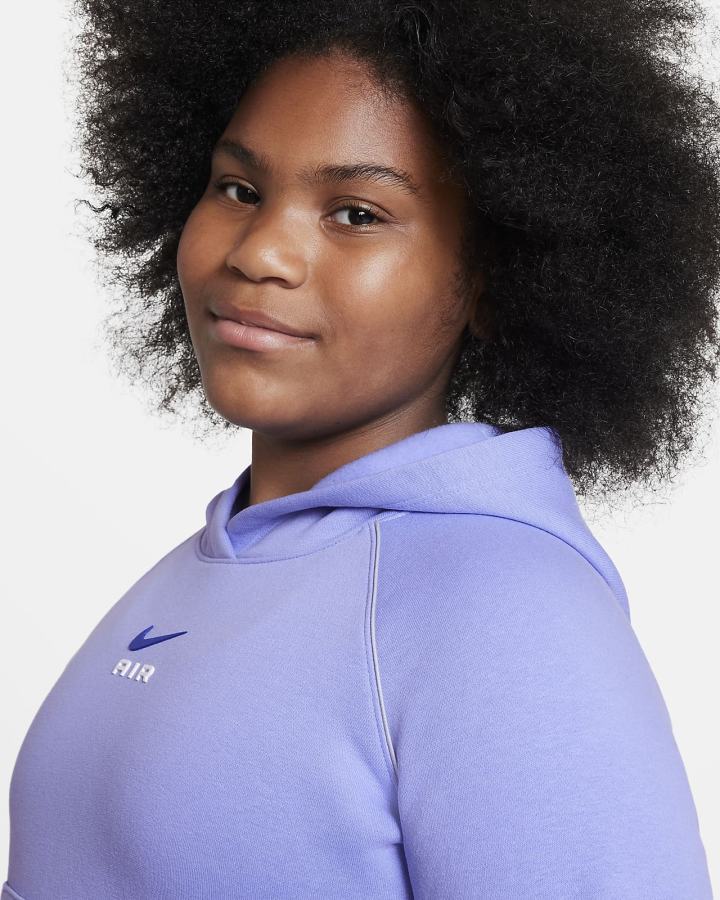 Sudadera Con Capucha Nike Air Kids French Terry Cropped (Extended Size) Niña Moradas | WOKTU-1820