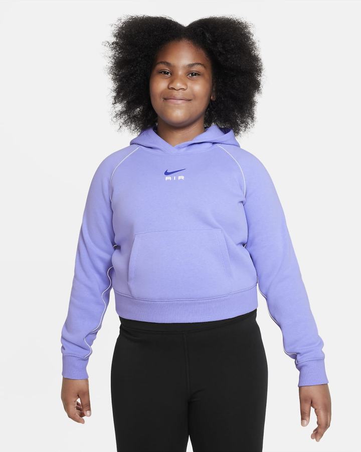 Sudadera Con Capucha Nike Air Kids French Terry Cropped (Extended Size) Niña Moradas | WOKTU-1820