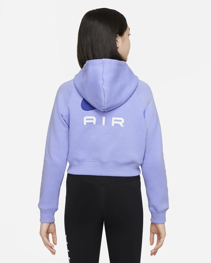 Sudadera Con Capucha Nike Air Kids French Terry Cropped (Extended Size) Niña Moradas | ZLAUJ-2108