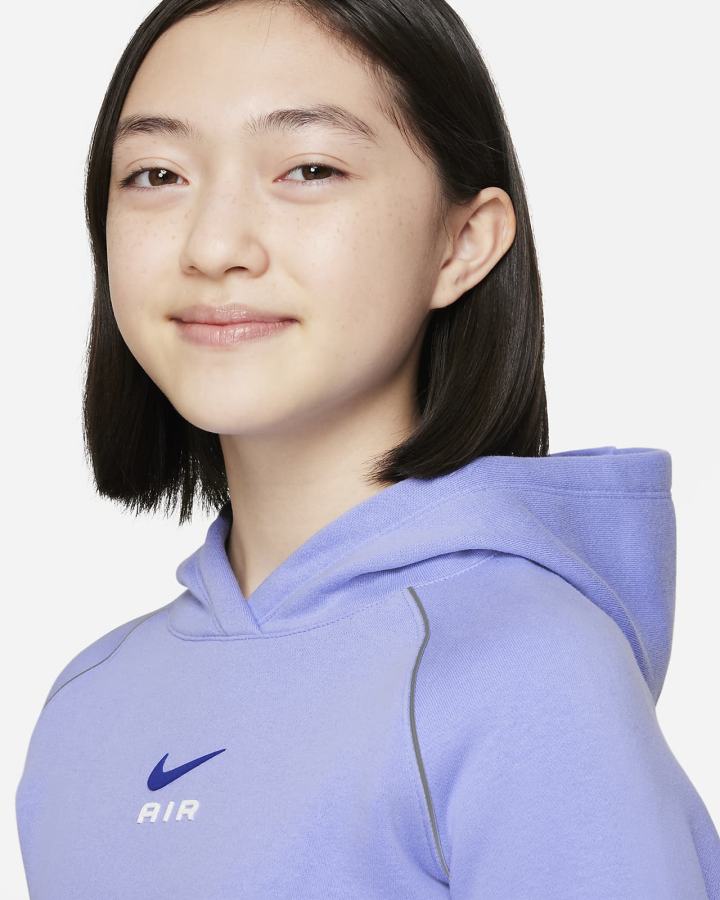 Sudadera Con Capucha Nike Air Kids French Terry Cropped (Extended Size) Niña Moradas | ZLAUJ-2108