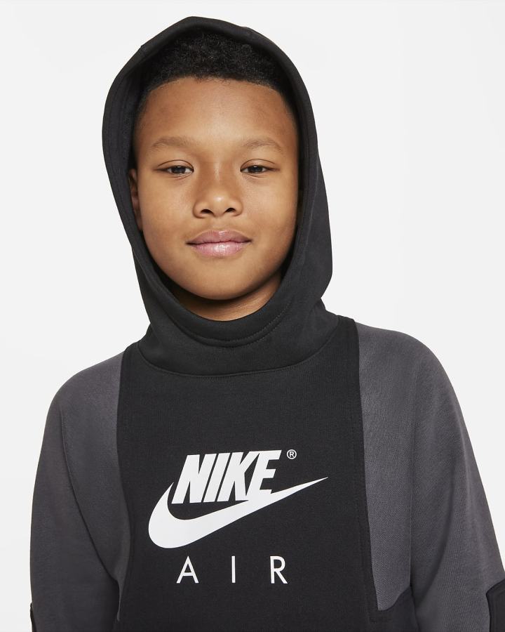 Sudadera Con Capucha Nike Air Kids Niño Negras Gris Oscuro Blancas | SGTXA-9521