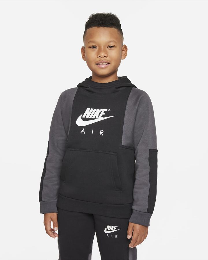 Sudadera Con Capucha Nike Air Kids Niño Negras Gris Oscuro Blancas | SGTXA-9521