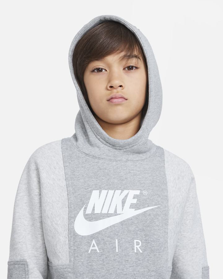 Sudadera Con Capucha Nike Air Kids Niño Gris Oscuro Blancas | SIFKC-8534