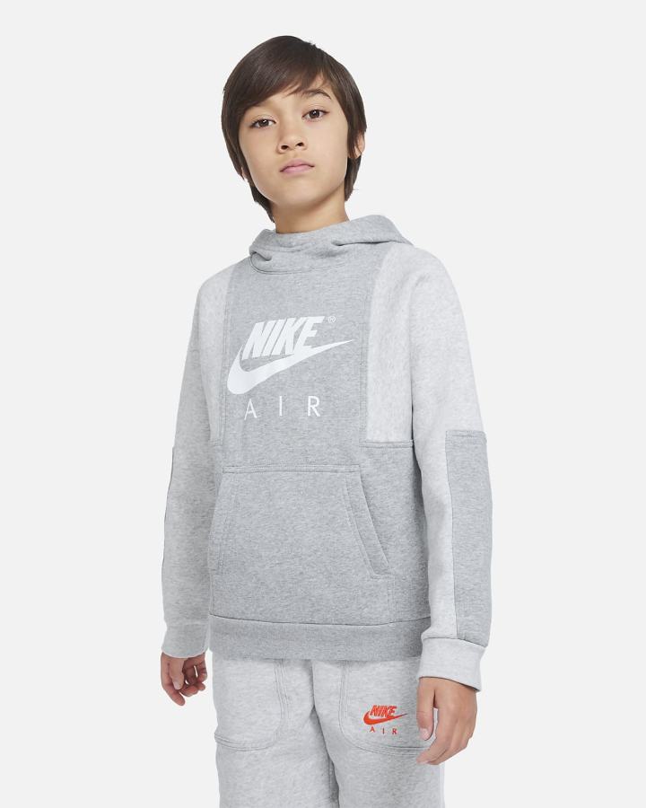 Sudadera Con Capucha Nike Air Kids Niño Gris Oscuro Blancas | SIFKC-8534