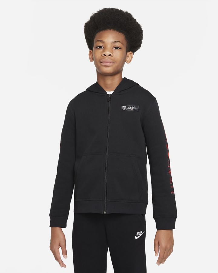 Sudadera Con Capucha Nike Club América Kids Full-Zip Niño Negras Blancas | FKDQC-7498